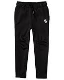 The Children's Place Boys' Sport Knit Performance Pants, Black, Large