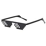 Yilistore Thug Life Sunglasses Halloween Dress Up Pixelated Mosaic Glasses,Party Glasses MLG Shades (Black A)