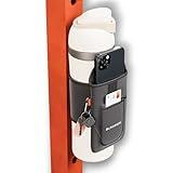 Magnetic Water Bottle Sleeve Bag and Large Pocket Phone Holder for Gym - Black Pouch with 4 Magnets - Attach it to Any Gym Equipment & Golf Carts - Magnetic Bag Mount for Phones - Gym Essentials