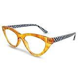 2SeeLife Honey Cateye Reading Glasses for Women – Stylish Readers with Solid & Sturdy Frame, Premium Quality, Spring Hinges, Scratch Resistant Lenses, Perfect for Petite & Small Faces, Strength 4.00