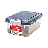 IRIS USA Airtight Dog Food Storage Container, Up to 11 lbs, Dog Cat Bird and Other Pet Food Treats Storage Bin, Dog Cat Wet Food Cans, Keep Fresh, BPA Free, Stackable, Navy