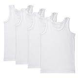 Brix Boys Undershirt Tank Top - White Tagless 100% Cotton Super Soft 4 Pack Novelty.
