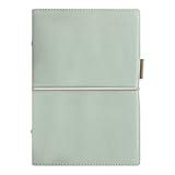 Filofax Domino Soft Organizer, Personal Size, Seagrass - Smooth, Leather-Look, Grain Effect, Tactile, Six Rings, Week-to-View Calendar Diary, Multilingual, 2025 (C021707-25)