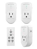 BN-LINK Wireless Remote Control Electrical Outlet Switch for Lights, Fans, Christmas Lights, Small Appliance, Long Range White (Learning Code, 3Rx-1Tx) 1200W/10A
