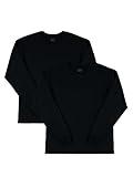 Fruit of the Loom Men's Eversoft Cotton T Shirts, Breathable & Moisture Wicking with Odor Control, Sizes S-4X, Long Sleeve-Black Ink, 3X-Large