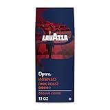 Lavazza Opera Intenso Ground Coffee 12oz Bag, Dark Roast, Bold and Balanced Taste, Intensity 4/5, Arabica and Robusta, Ideal for Drip Brewers, (Pack of 1) - Package May Vary