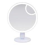 PMD Beauty Reflect Pro LED Makeup Mirror with Lights - TriLume Technology - Handheld Vanity Mirror - Three Modes, 360° Rotation, 5X Magnification, Travel Ready