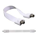 ezonpinzv PZV High Frequency Coaxial Flat Cable for Windows and Door - Ultra Flat, Ghost Wire - Coax Compatible with Directv, Satellite Dish, AT&T, Comcast - White Color