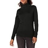 Amazon Essentials Women's Classic-Fit Lightweight Long-Sleeve Turtleneck Sweater (Available in Plus Size), Black, Medium