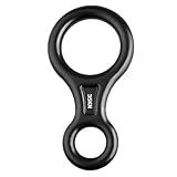 Azarxis 35 kN Climbing Rescue Figure 8 Descender Rigging Plate Heavy Duty & Large & High Strength Rappel Device Equipment for Rappelling, Belaying, Tree Climbing, Aerial Silks Rigging (Black)