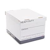 STAPLES Storage & Filing Box, Heavy-Duty with Handles & Removable Lid, Letter & Legal Size Documents, Stackable, 4-Pack, White/Gray