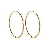 Chic 925 Sterling Silver Big Hoop Earrings Minimalist Round Circle Endless Large Huggie Hoops Statement Earrings 50/60/70/90mm Hypoallergenic Fashion Jewelry Gifts for Women (40mm Gold)
