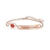 SBI Jewelry Addison's Disease Medical Alert ID Bracelets for Women Men Emergency First Aid Bracelets Identification Wristlets Gifts