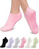 Aoliks Pilates Socks with Grips for Women, Ankle Yoga Socks for Ballet Barefoot Workout Athletic Socks
