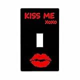 Moslion Red Lips Single Toggle Covers Kiss Sexy Women Lip Mouth Lipstick1 Gang Light Switch Covers Wall Plate Decor Bedroom Home Office