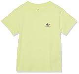 adidas Originals Unisex Kid's Adicolor T-Shirt, Pulse Yellow/Maroon, X-Small