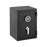 Amazon Basics Fire Resistant Security Safe with Programmable Electronic Keypad, Secure Valuables and Important Documents, 14.17"W x 13.8"D x 19.67"H, 1.24 Cubic Feet, Black