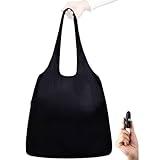 Nanobag Ultra-Lightweight Foldable Tote for Women & Men, Reusable Grocery & Travel Bag, Packable Collapsible Compact Market Essential (Standard Black)