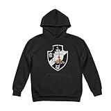 CR Vasco da Gama Logo Men's Hoodie Sports Fan Sweater Black Pullover Hoodie with Pockets 3X-Large