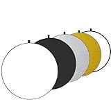 EMART 24'' (60cm) 5 in 1 Photo Collapsible Photography Reflector with Bag - Portable Camera Panel for Studio Video,Outdoor Lighting, Indoor Shooting, Portraint -Translucent, White, Silver, Gold, Black