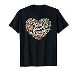 Food Service Director Heart-Shaped Floral T-Shirt