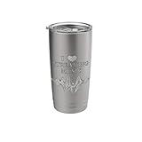 I Heart Streaming Music Waveform Stainless Steel Insulated Tumbler