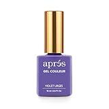APRÉS Gel Color Nail Polish 15 ml, Twilight, Midnight, Starlight Line, No Wipe, Highly Pigmented, Medium Viscosity Formula with Brush-X Nail Art Brush - Salon Quality (337 - Violet Urges)