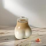 Romehaha Butt-Shaped Glass Cup - 15oz Funny Novelty Drinking Glass, Unique Beer & Wine Mug for Parties - Creative Body Art Barware for Bachelor/Bachelorette Decorations - Dishwasher Safe