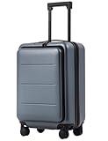 Coolife Luggage Suitcase Piece Carry On ABS+PC Spinner Trolley with pocket Compartmnet(Night navy, 20in(carry on))