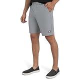Quiksilver Men's Regular Fit Fixed Waist Water Friendly Active Hybrid Shorts, Solid Design - Smoked Grey, 34