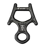 TFTICFH Figure 8 Descender, 30kN Climbing Descender, Heavy Duty 7075 Aluminum Belay & Rappel Equipment for Climbing, Mountaineering, Arborist, Caving, Aerial Yoga, Black
