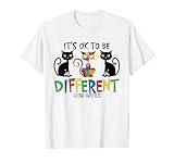 Its Ok To Be Different Cat Puzzle Cute Autism Awareness Kids T-Shirt