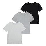 POLO RALPH LAUREN Boys' Multi-Pack Short Sleeve Undershirt, Black/Grey 3-Pack