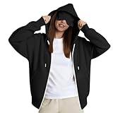 Airplane Mode Travel Hoodie with Eye Mask & Hidden Pockets Airplane Outfits For Women 2025 Fleece Lined Womens Fall Fashion Teen Girls Hoodies Full Zip Up Hooded Sweatshirts Trendy Black L