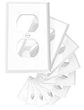 10-Pack Unbreakable 1-Gang Standard Size Duplex Receptacle Wall Plates – Durable Polycarbonate Thermoplastic Electrical Outlet Covers in White