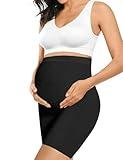 Maternity Dress Maternity Shapewear Shorts Womens Elastic High Waist Mid Thigh Pregnancy Shaper Maternity Dress for Photoshoot Baby Shower Dress Black XL
