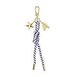 Floramos Nautical Knot Bag Charm Initial Keychain Gold Letter Charms Keyring for Women Handbag Backpack