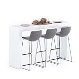Mobili Fiver, Evolution High Table 70.9 x 15.7 in, Ashwood White, Made in Italy