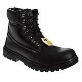 Avalanche Steel Toe Work Boots for Men EverFit Comfort Technology - Anti Slip Grip Heavy Duty Leather Boot Safety Industrial Workwear Construction, Black (Size 9.5 US Adult)