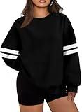 Eytino Womens Plus Size Sweatshirts Crewneck Striped Long Sleeve Pullover Tops Shirts Fashion Trendy Clothes Outfits 2025,4X Black