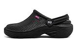 Hey Medical Uniforms Womens Lightweight Slip On Nurses Black EVA Clogs Garden Support Shoes, 8 US