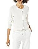 Amazon Essentials Women's Lightweight Crewneck Cardigan Sweater (Available in Plus Size), Ivory, X-Large