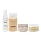 OUAI Travel Kit - Includes Travel Size Leave In Conditioner, Detox Shampoo, Fine to Medium Hair Mask, Scalp & Body Scrub (4 Count)