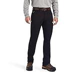 ARIAT Men’s Rebar M4 Low Rise DuraStretch Made Tough Stackable Straight Leg Pant Black