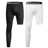 Koalarun One Leg Compression Tights Full Length for Basketball Single Leg Long Pants Sports Base Layer Leggings 1-2 Pack