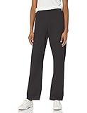 Hanes Women's Open Leg Sweatpants, EcoSmart Fleece Sweats, Regular & Petite, Ebony, X-Large