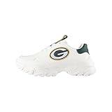 FOCO Green Bay Packers NFL Womens Glitter Big Logo Vintage White Chunky Sneaker - M/7