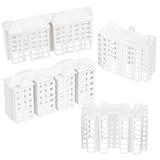 Wakauto Miniature Apartment Building Architectural Model White Plastic Dollhouse City Sand Table Models - for Home Decoration Gift for Architecture Lovers 4 Styles Included