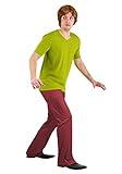 Classic Scooby Doo Shaggy Costume for Men, Green Shirt Hippie Outfit for Scooby-Doo Movie & TV Character Cosplay L