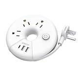 Travel Power Strip, NTONPOWER 3 Outlets 3 USB(1 USB C) Cruise Approved Power Strip, Short Extension Cord 3ft, Travel Essentials for Home, Hotels, Cruise Ship, Vacation, White, i-Donut